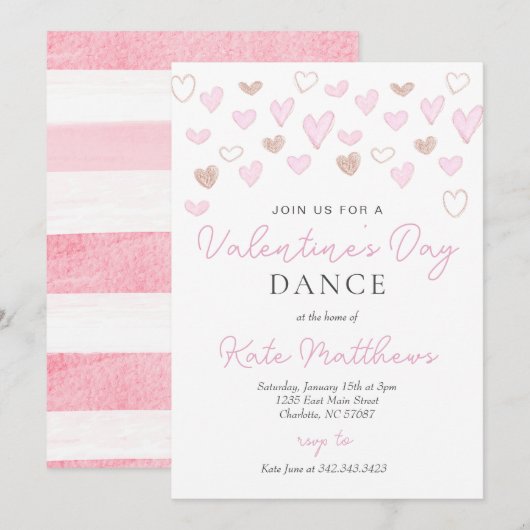 Valentinstag Dance Einladung (Vorne/Hinten)