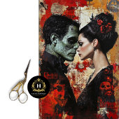 Valentinstag Decoupage Bride von Frankenstein Seidenpapier
