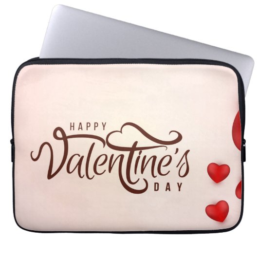 Valentinstag-Dekorationsbanner Laptopschutzhülle (Vorderseite)