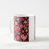 Valentinstag dekorative Herzkollage Kaffeetasse (Vorderseite Links)