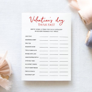 Valentinstag Denk schnell, Denk schnell Party-Kart Einladung