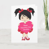 Valentinstag der asiatischen Mädchen Karte (Vorderseite)