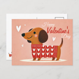 Valentinstag der Dackel Postkarte