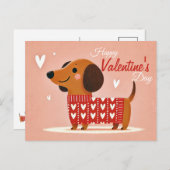 Valentinstag der Dackel Postkarte (Vorne/Hinten)