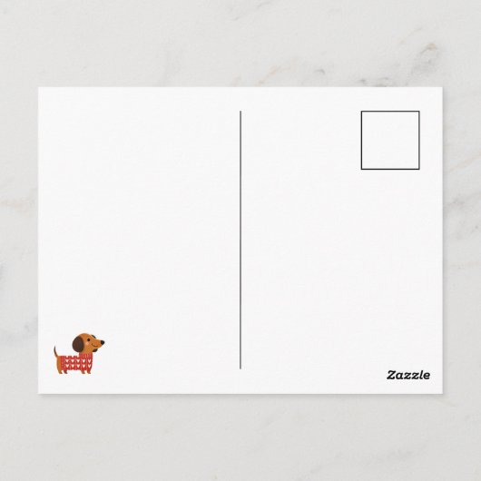 Valentinstag der Dackel Postkarte (Rückseite)