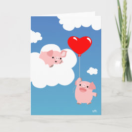 Valentinstag: Der Flügel der Liebe Grußkarte Feiertagskarte