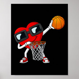 Valentinstag, der Herz raubt und einen Basketball  Poster