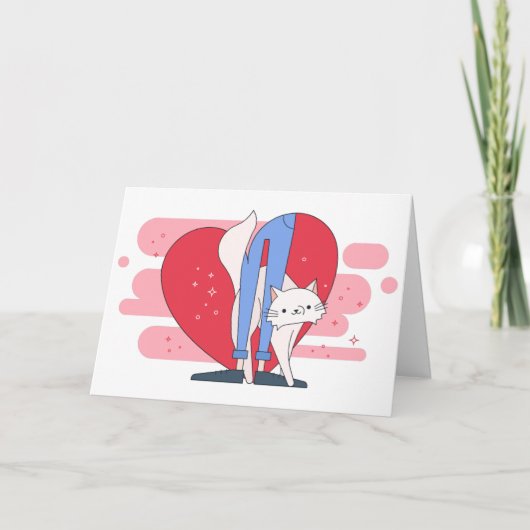 Valentinstag der Katze, 1950 Cartoon Feiertagskarte (Vorderseite)