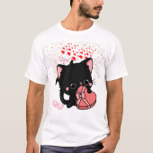 Valentinstag der Katze T-Shirt (Vorderseite)