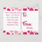 Valentinstag der Kinderschule Postkarte (Rückseite)