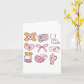 Valentinstag der Krankenschwester Rosa Coquette Bo Karte (Gelbe Blume)