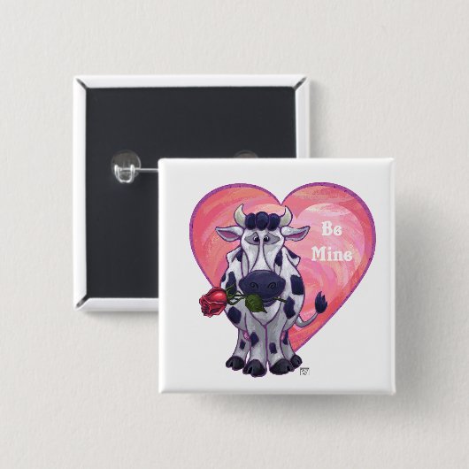 Valentinstag der Kuh Button (Vorne & Hinten)