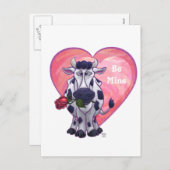Valentinstag der Kuh Feiertagspostkarte (Vorne/Hinten)
