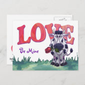 Valentinstag der Kuh Feiertagspostkarte (Vorne/Hinten)