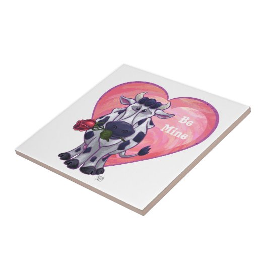 Valentinstag der Kuh Fliese (Seite)