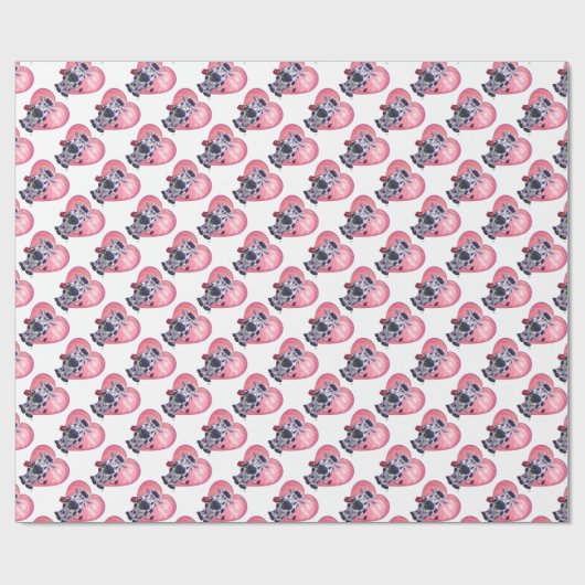 Valentinstag der Kuh Geschenkpapier (Flach)