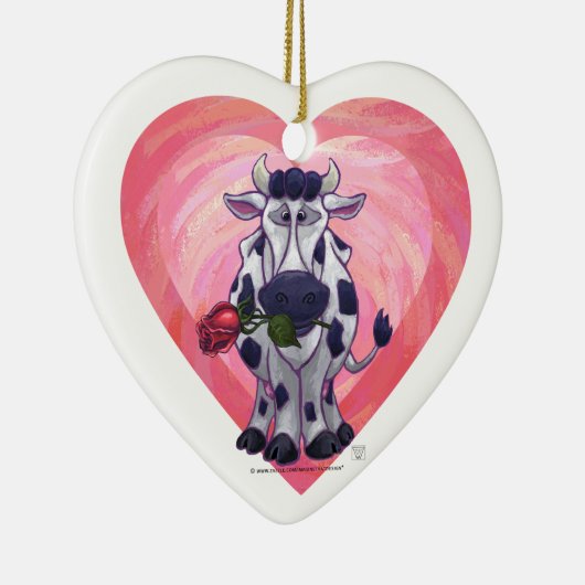 Valentinstag der Kuh Keramikornament (Rechts)