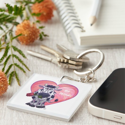 Valentinstag der Kuh Schlüsselanhänger (Vorderseite rechts)