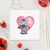 Valentinstag der Kuh Serviette (Beispiel)