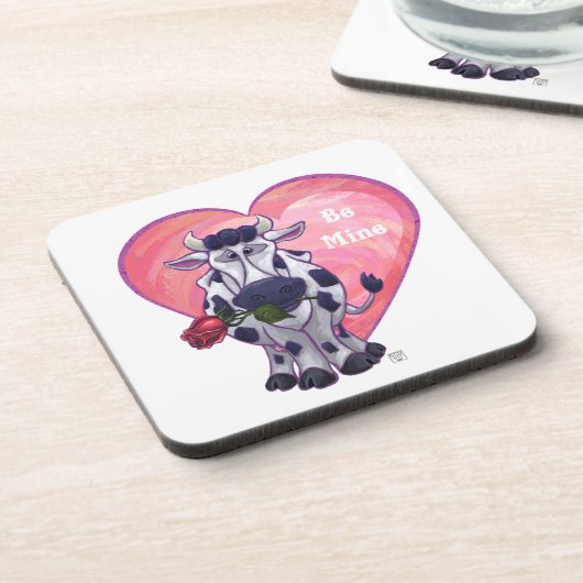 Valentinstag der Kuh Untersetzer (Linke Seite)