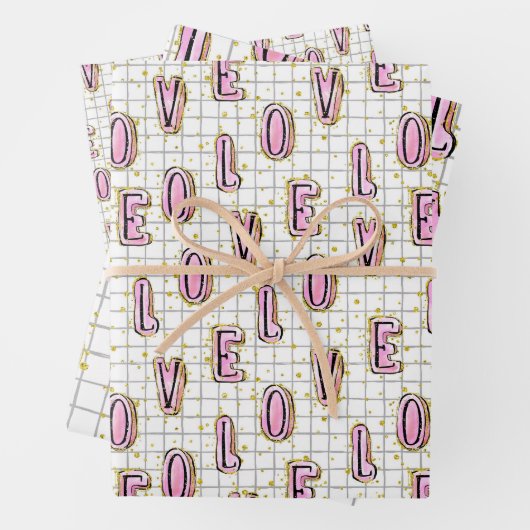 Valentinstag der Liebe Geschenkpapier Set (Beispiel)