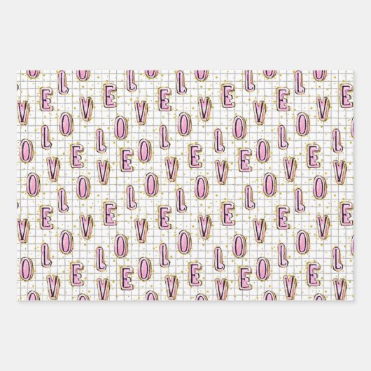 Valentinstag der Liebe Geschenkpapier Set (Vorderseite)