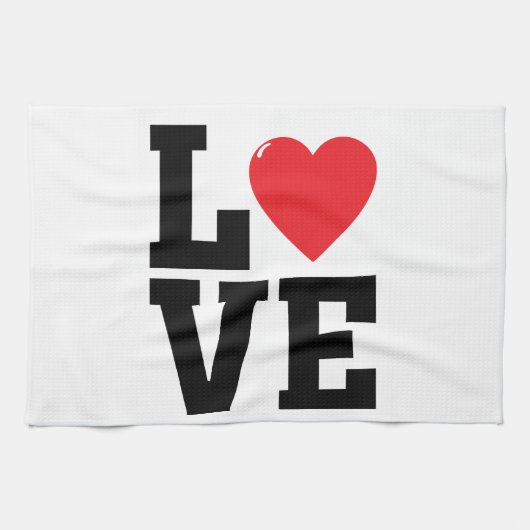 Valentinstag der Liebe Geschirrtuch (Horizontal)