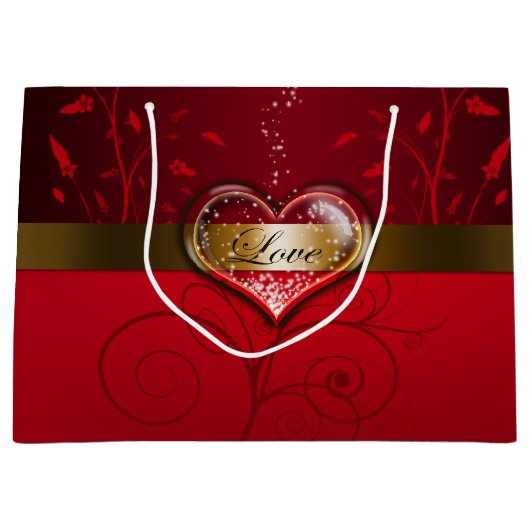 Valentinstag der Liebe Große Geschenktüte (Vorderseite)