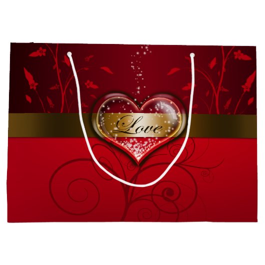 Valentinstag der Liebe Große Geschenktüte (Rückseite)