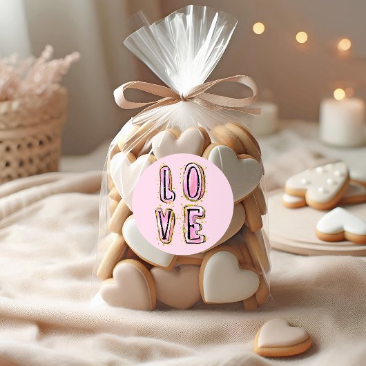 Valentinstag der Liebe Runder Aufkleber