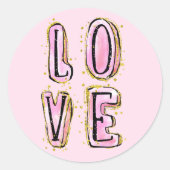 Valentinstag der Liebe Runder Aufkleber (Vorderseite)