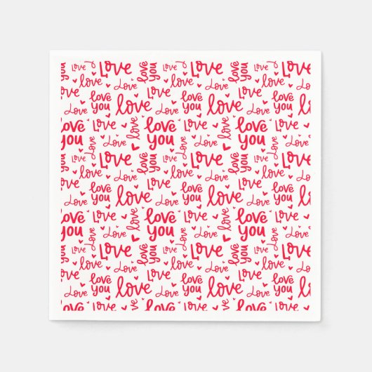 Valentinstag der Liebe Serviette (Vorderseite)