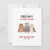Valentinstag der niedlichen Eule Feiertagskarte (Vorderseite)