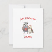 Valentinstag der niedlichen Eule Feiertagskarte (Rückseite)