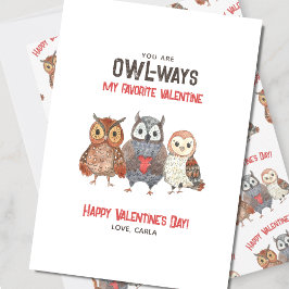 Valentinstag der niedlichen Eule Feiertagskarte