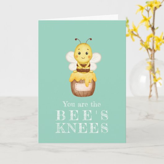 Valentinstag der niedlichen Hummel Karte (Gelbe Blume)