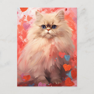Valentinstag der Persischen Katze Postkarte
