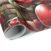 Valentinstag der rote Rosen und Herzen Geschenkpapier (Rolleneckpunkt)