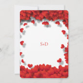 Valentinstag der Roten Herzen Einladung (Rückseite)
