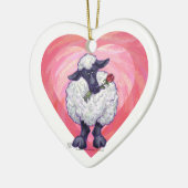 Valentinstag der Schafe Keramik Ornament (Links)