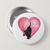 Valentinstag der Schwarzen Katze Button (Vorne & Hinten)