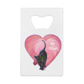 Valentinstag der Schwarzen Katze Geldkarten Flaschenöffner (Rückseite)