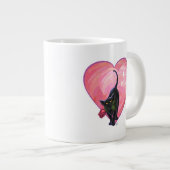 Valentinstag der Schwarzen Katze Jumbo-Tasse (Vorderseite Rechts)