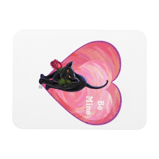 Valentinstag der Schwarzen Katze Magnet (Horizontal)