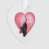 Valentinstag der Schwarzen Katze Ornament (Vorderseite)