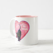Valentinstag der Schwarzen Katze Zweifarbige Tasse (Vorderseite Links)