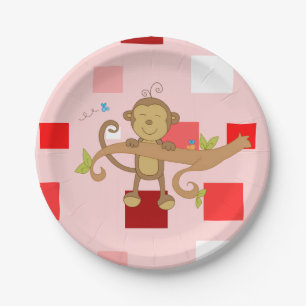 Valentinstag der Teller, Affen Pappteller