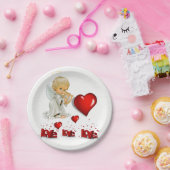 Valentinstag der Teller, Engel Pappteller (Party)