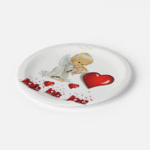 Valentinstag der Teller, Engel Pappteller (Schrägansicht)