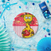 Valentinstag der Teller, Giraffe Pappteller (Party)